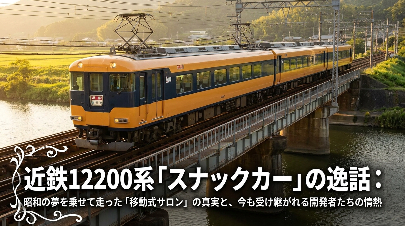 近鉄12200系「スナックカー」の逸話：昭和の夢を乗せて走った「移動式サロン」の真実と、今も受け継がれる開発者たちの情熱