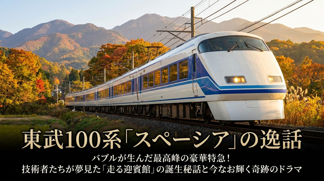 東武100系「スペーシア」の逸話:バブルが生んだ最高峰の豪華特急!技術者たちが夢見た「走る迎賓館」の誕生秘話と今なお輝く奇跡のドラマ