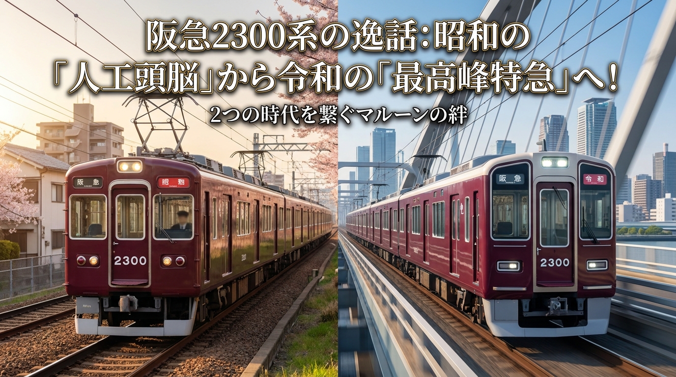 阪急2300系の逸話：昭和の「人工頭脳」から令和の「最高峰特急」へ！2つの時代を繋ぐマルーンの絆