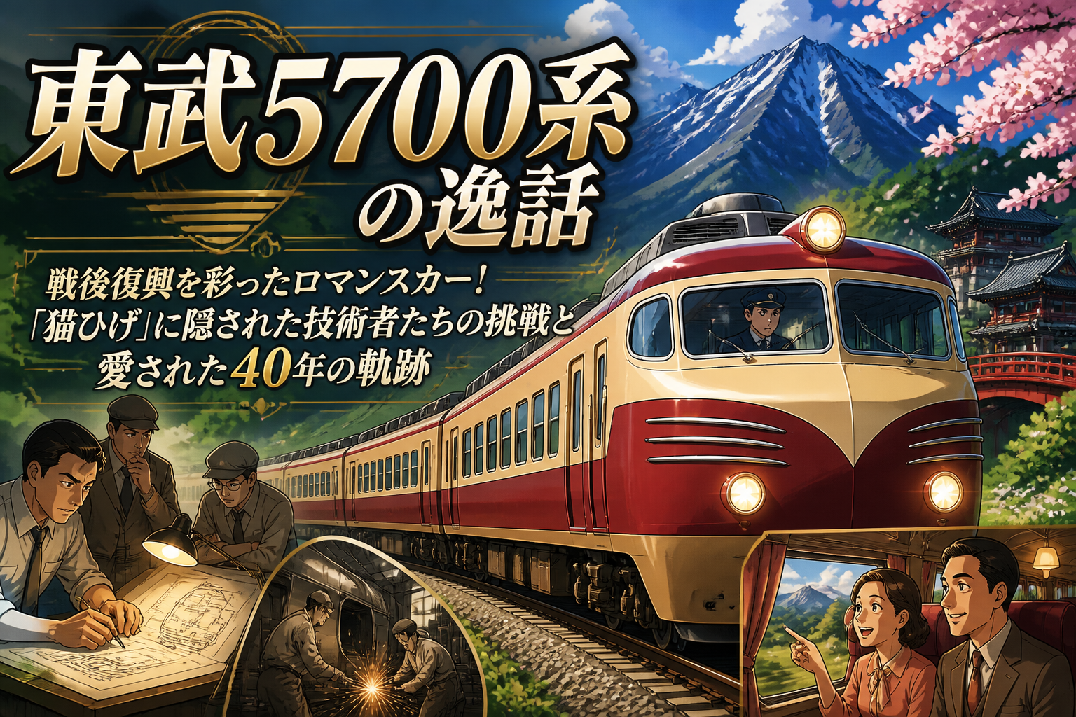 東武5700系の逸話:戦後復興を彩ったロマンスカー!「猫ひげ」に隠された技術者たちの挑戦と愛された40年の軌跡