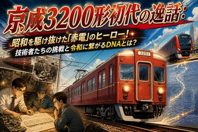 京成3200形初代の逸話：昭和を駆け抜けた「赤電」のヒーロー！技術者たちの挑戦と令和に繋がるDNAとは？
