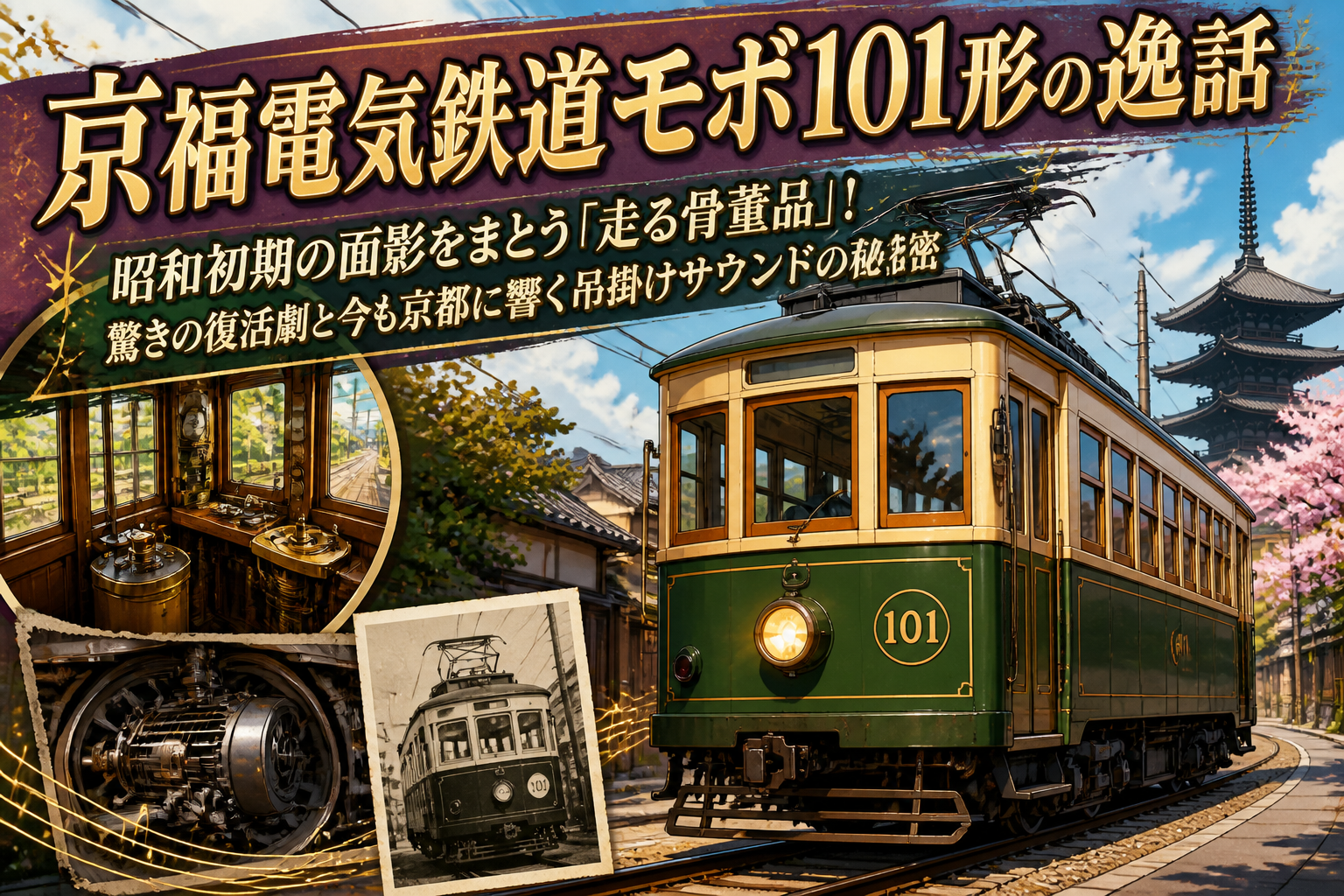 京福電気鉄道モボ101形の逸話：昭和初期の面影をまとう「走る骨董品」！驚きの復活劇と今も京都に響く吊掛けサウンドの秘密