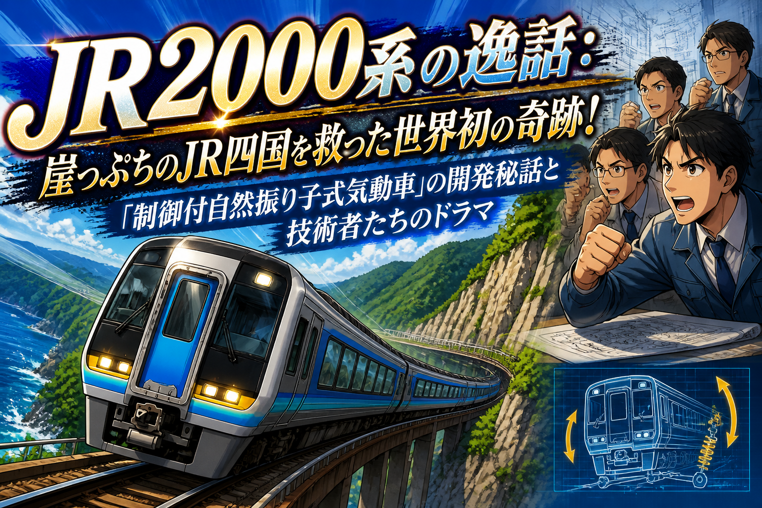 JR2000系の逸話:崖っぷちのJR四国を救った世界初の奇跡!「制御付自然振り子式気動車」の開発秘話と技術者たちのドラマ