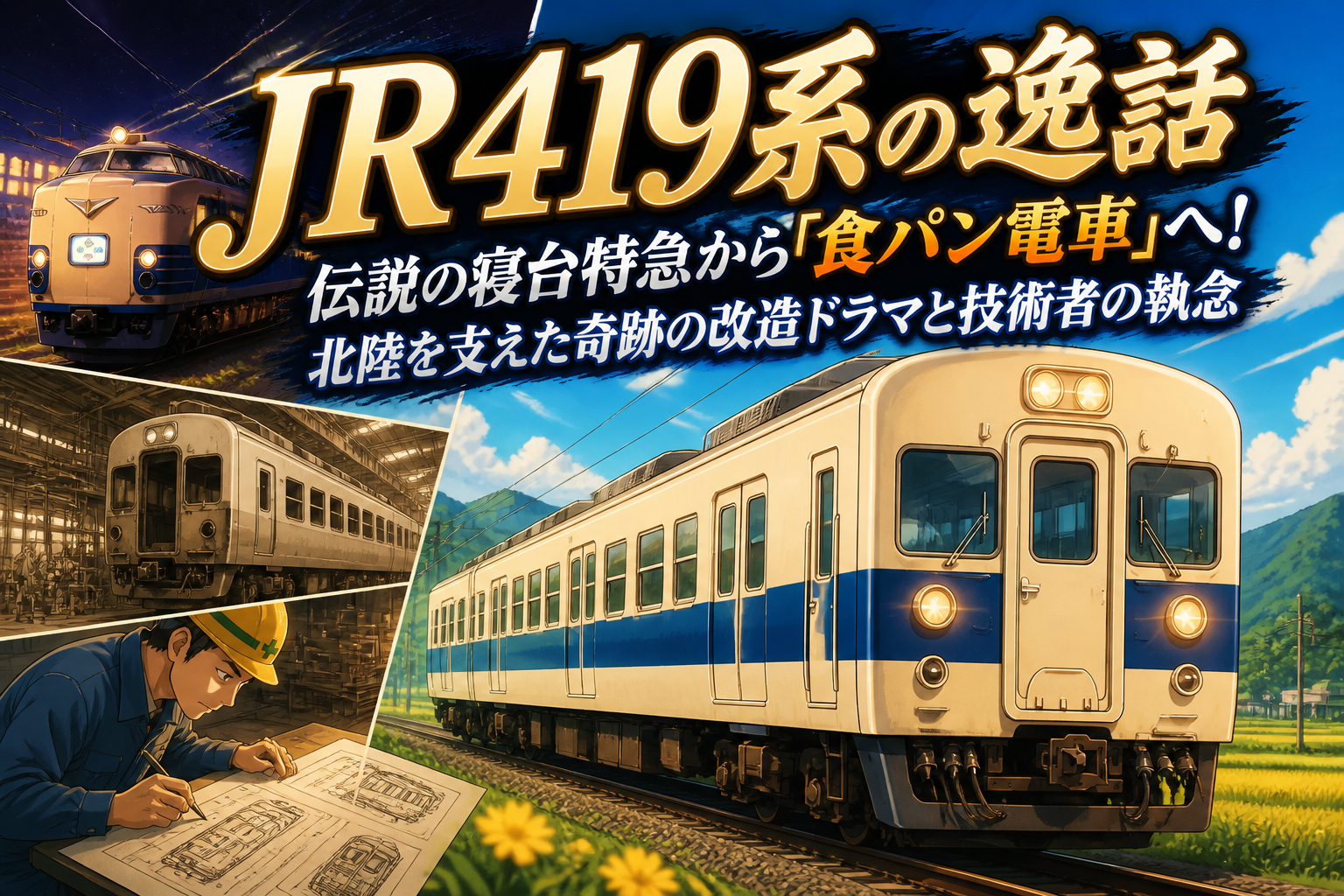 JR419系の逸話:伝説の寝台特急から「食パン電車」へ!北陸を支えた奇跡の改造ドラマと技術者の執念