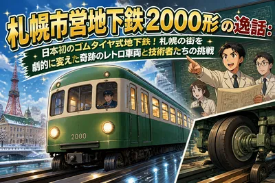 札幌市営地下鉄2000形の逸話：日本初のゴムタイヤ式地下鉄！札幌の街を劇的に変えた奇跡のレトロ車両と技術者たちの挑戦