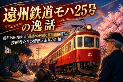 遠州鉄道モハ25号の逸話：昭和を駆け抜けた「最後の吊り掛け駆動車」が遺した、技術者たちの情熱と走りの記憶