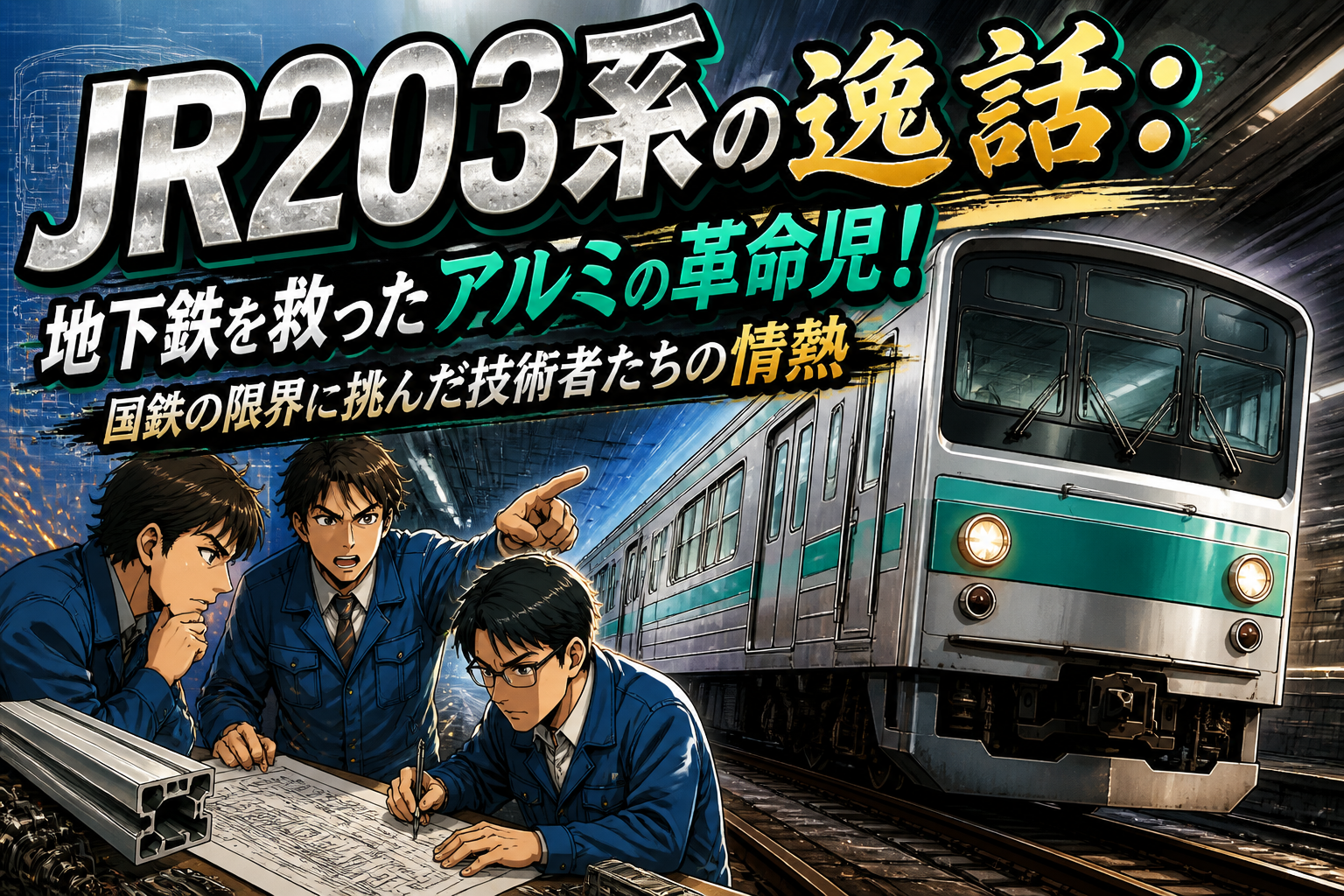 JR203系の逸話:地下鉄を救ったアルミの革命児!国鉄の限界に挑んだ技術者たちの情熱