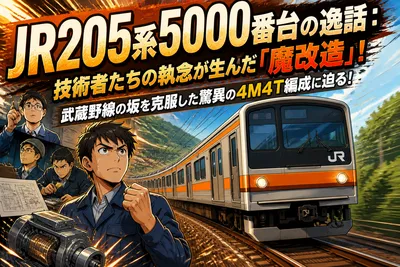 JR205系5000番台の逸話：技術者たちの執念が生んだ「魔改造」！武蔵野線の坂を克服した驚異の4M4T編成に迫る