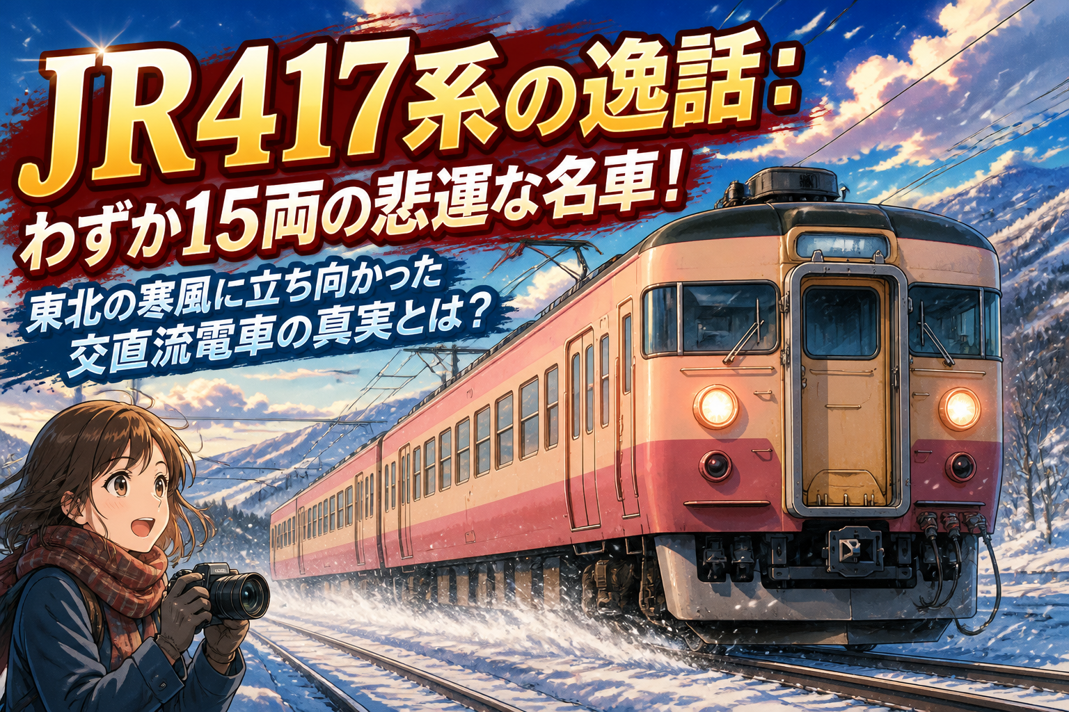 JR417系の逸話:わずか15両の悲運な名車!東北の寒風に立ち向かった交直流電車の真実とは?