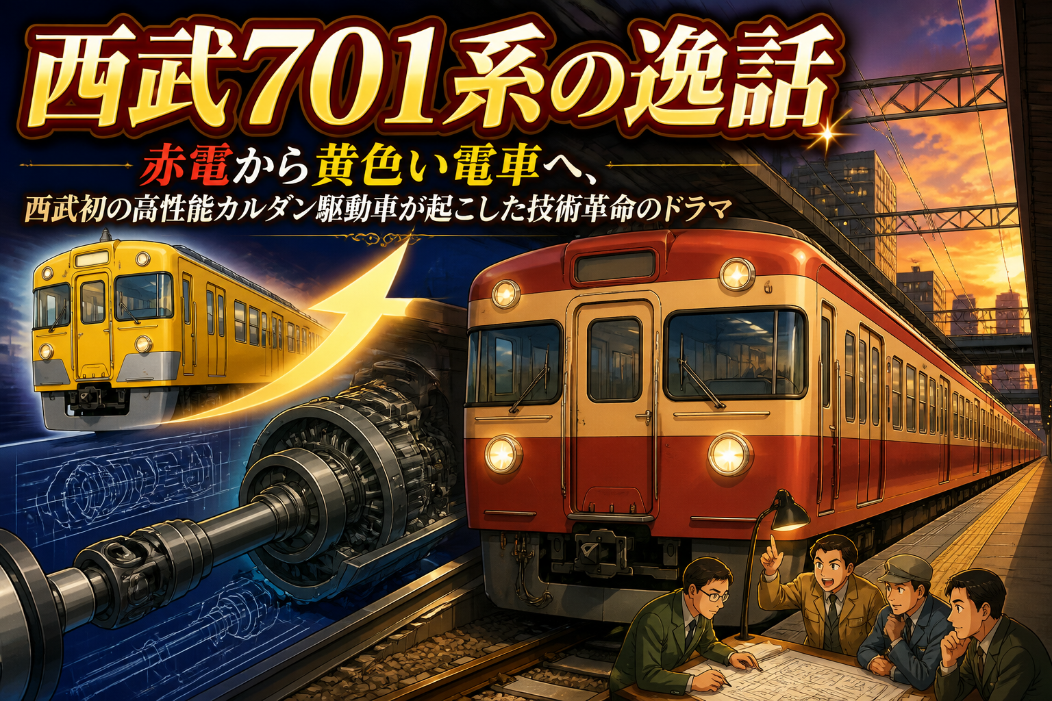 西武701系の逸話:赤電から黄色い電車へ、西武初の高性能カルダン駆動車が起こした技術革命のドラマ