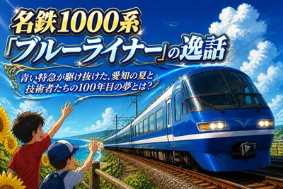 名鉄1000系「ブルーライナー」の逸話：青い特急が駆け抜けた、愛知の夏と技術者たちの100年目の夢とは？