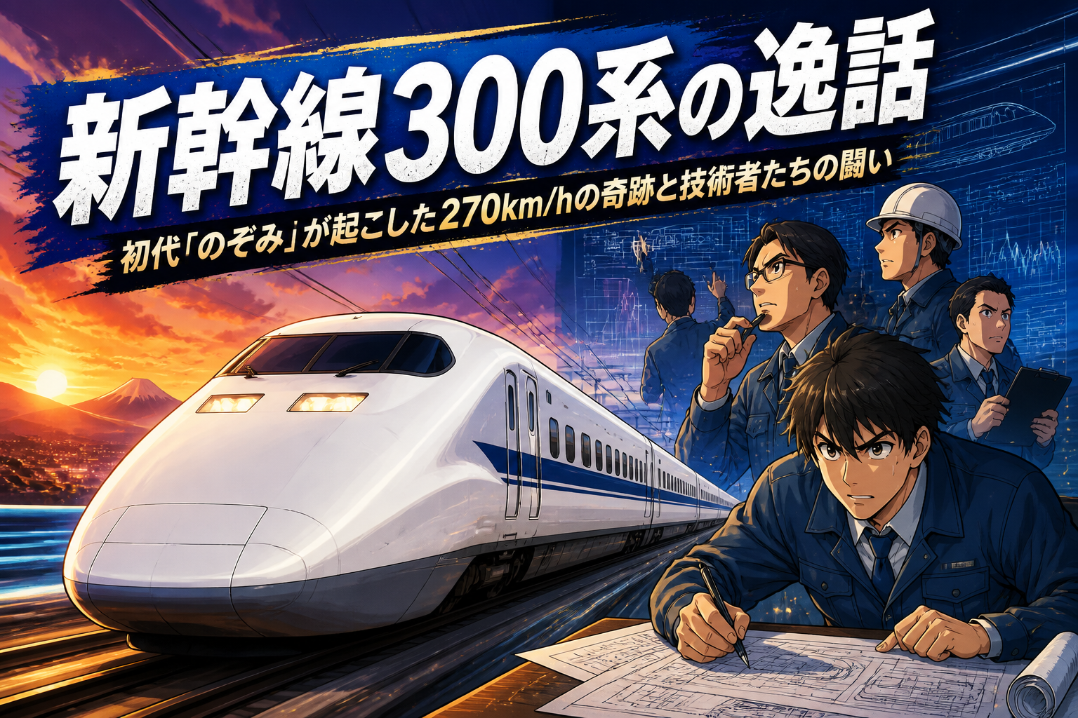 新幹線300系の逸話：初代「のぞみ」が起こした270km/hの奇跡と技術者たちの闘い