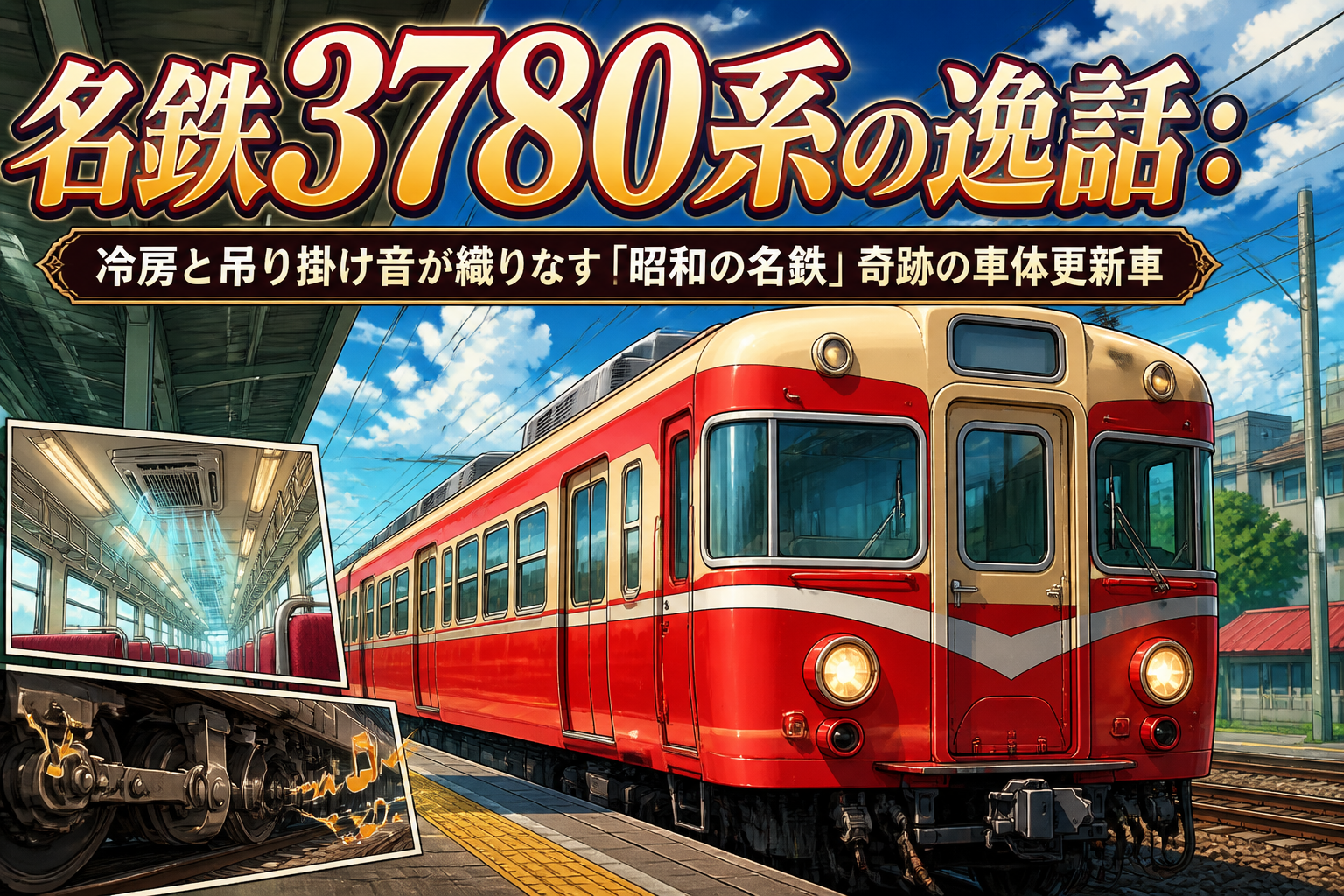 名鉄3780系の逸話:冷房と吊り掛け音が織りなす「昭和の名鉄」奇跡の車体更新車
